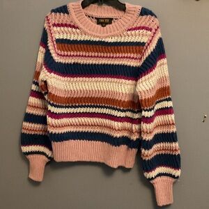 #11 Truth by Republic  Striped Sweater in Pink and Blue Sz large